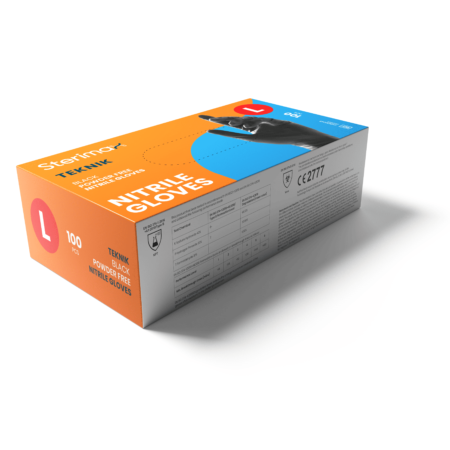Teknik Black Nitrile Powder Free Examination Gloves